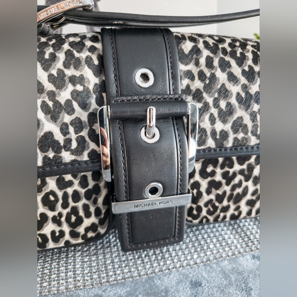 ❗️LOW START❗️Michael Kors-NWT- Colby Medium Leopard Print Calf Hair Shoulder Bag - Picture 11 of 16